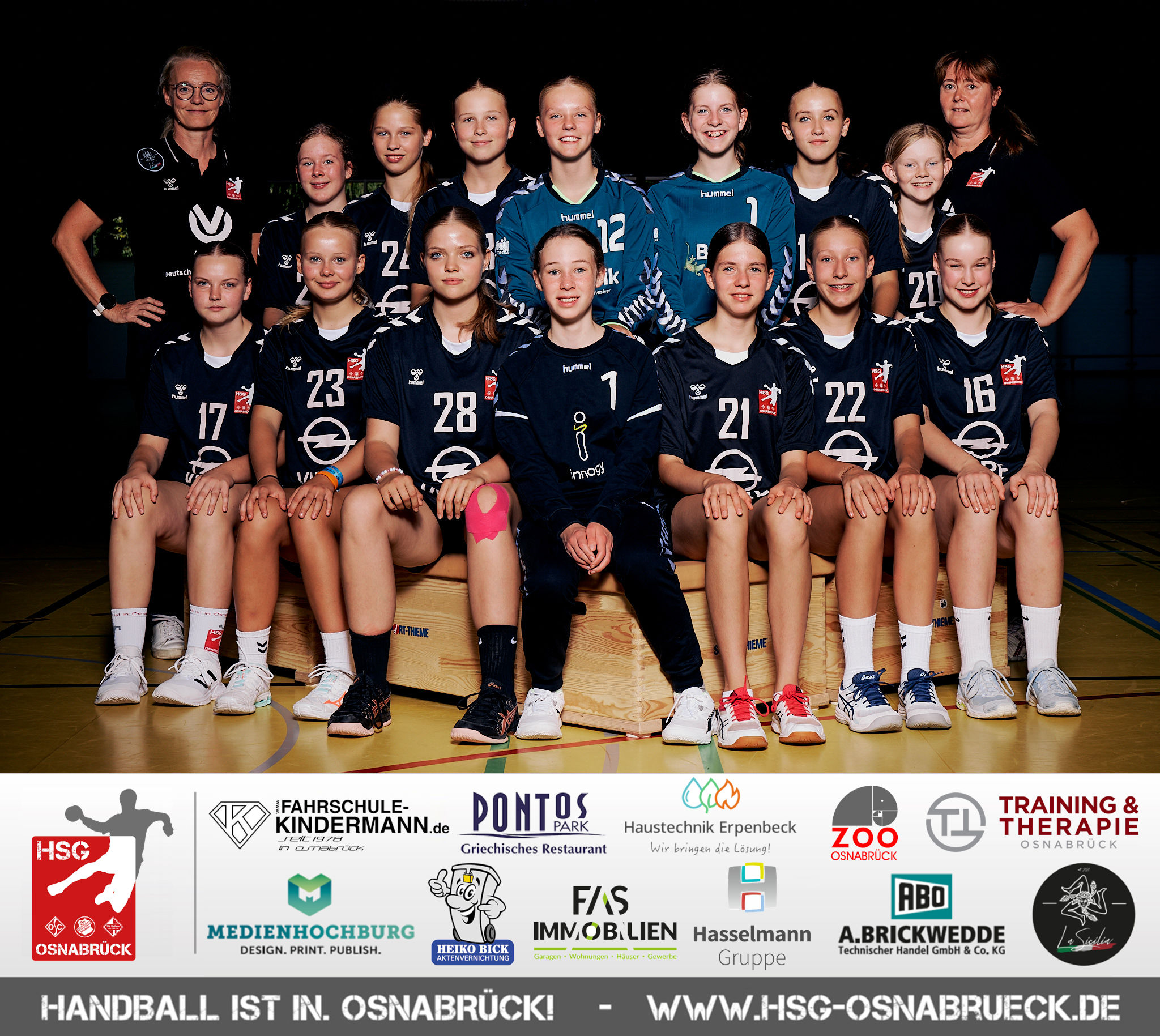 Mannschaftsfoto weibliche C-Jugend, HSG Osnabrück 2023/24